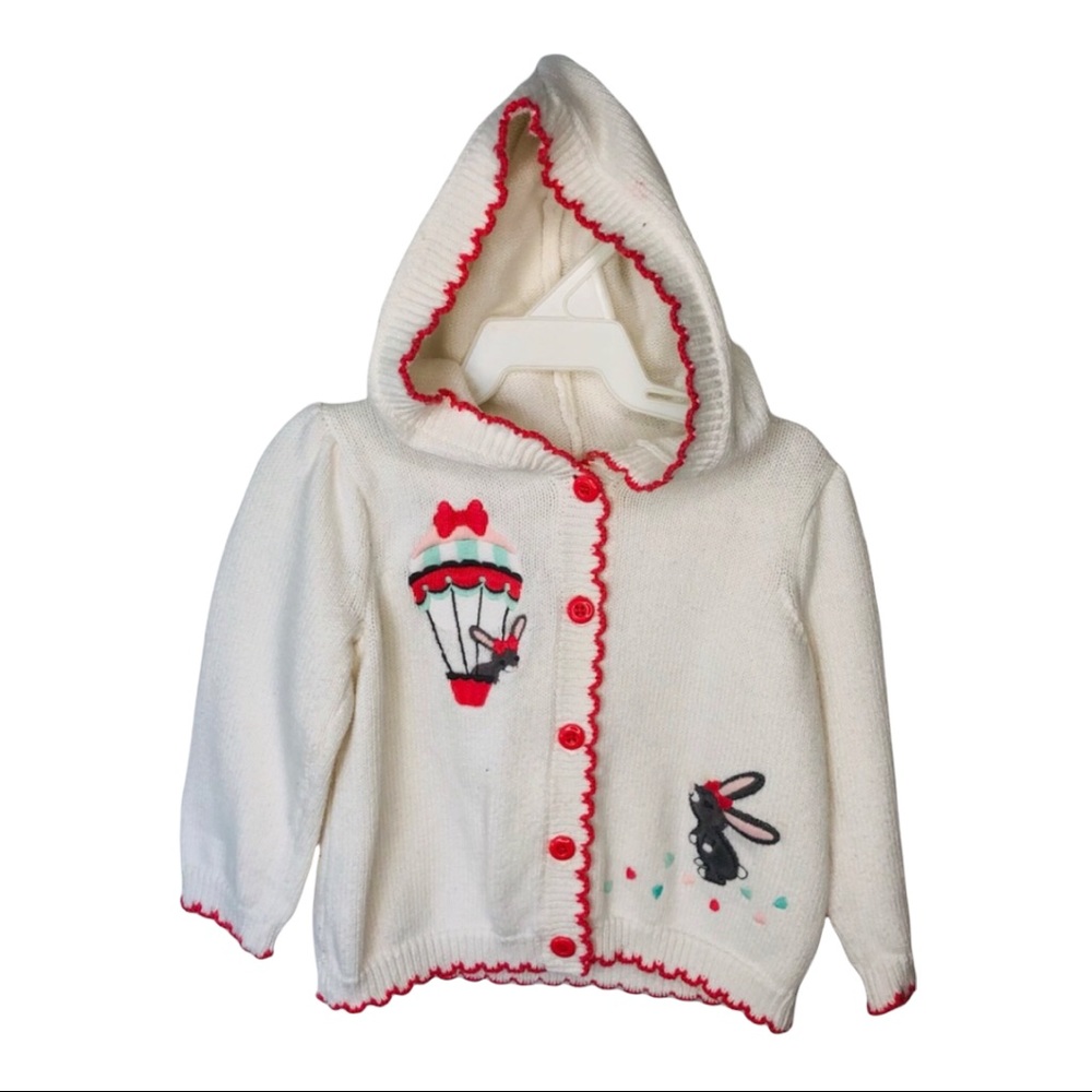 Gymboree Easter Bunny Button down Sweater Shrug Jacket Top 12-18 Months - Picture 2 of 7